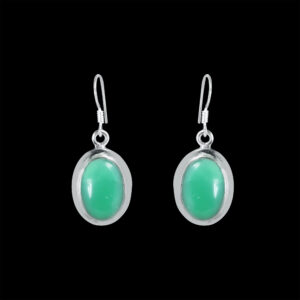 Green Onyx Stone Sterling Silver Earring