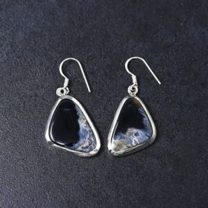 Agate Stone Modern Silver Earring